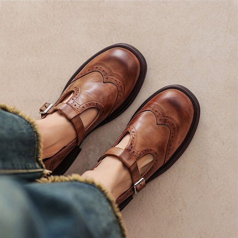 Adrena - Bequeme Leder Mary Janes