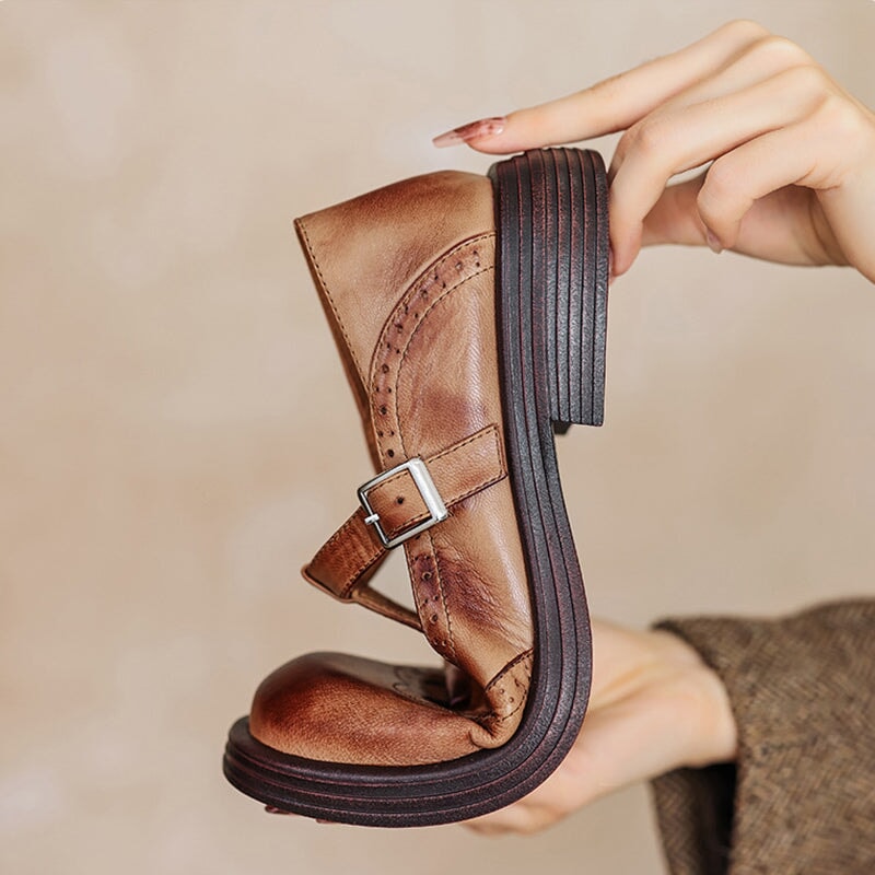 Adrena - Bequeme Leder Mary Janes