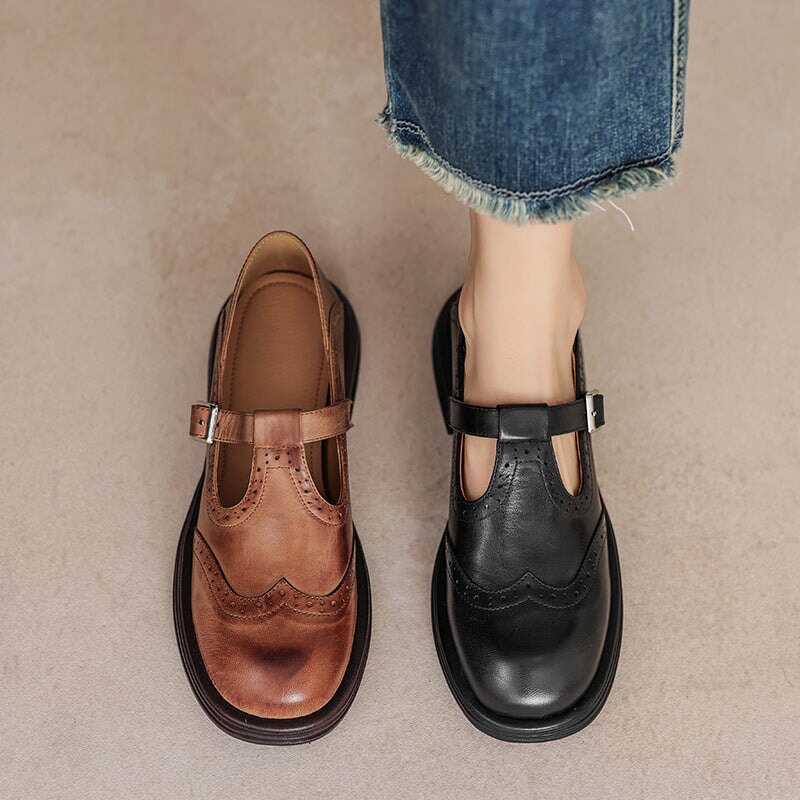 Adrena - Bequeme Leder Mary Janes