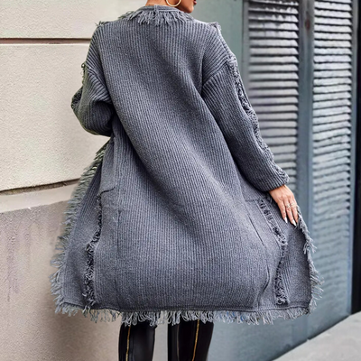 Raquela - Trendiger gestrickter langer Cardigan