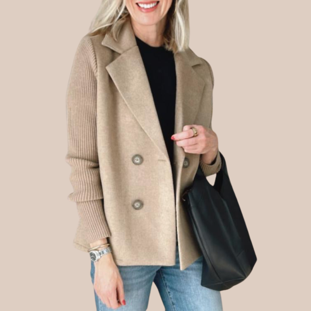 Leanor - Zeitloser Strick-Ärmel Blazer