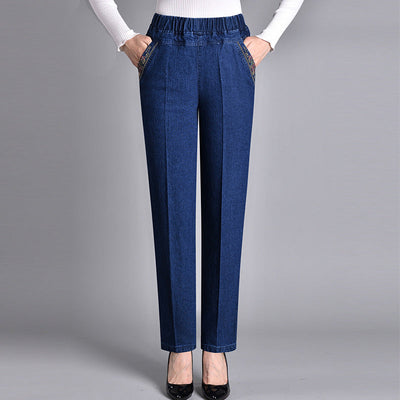 Amy® | Damenjeans mit Seitentaschen und Elastischem Bund