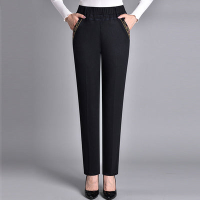 Amy® | Damenjeans mit Seitentaschen und Elastischem Bund
