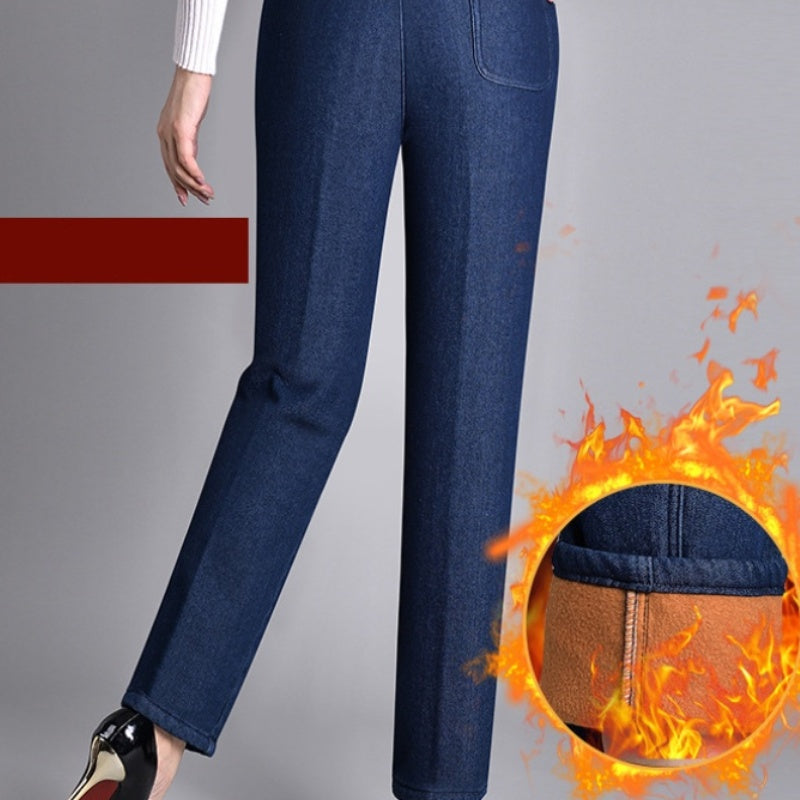 Amy® | Damenjeans mit Seitentaschen und Elastischem Bund